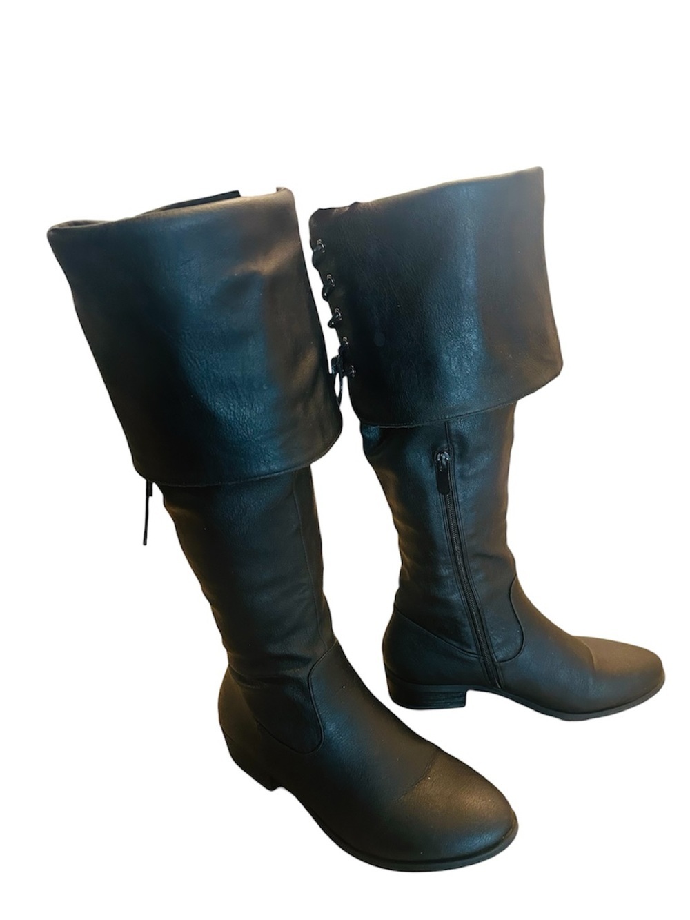 Dream Pairs Black Over-the-Knee Riding Boots - Womens 8 Regular Calf - Picture 5 of 13